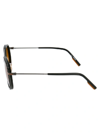 Shop Ermenegildo Zegna Sunglasses In E Black