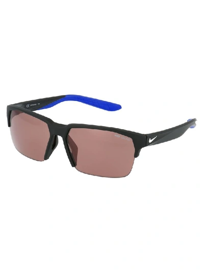 Shop Nike Sunglasses In Matte Black White
