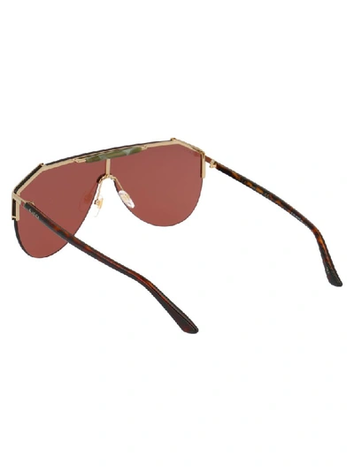 Shop Gucci Sunglasses In Gold Havana Red