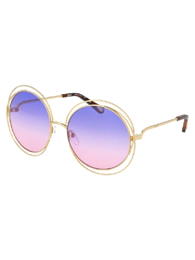 Shop Chloé Sunglasses In Gold Violet