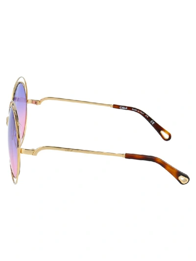 Shop Chloé Sunglasses In Gold Violet