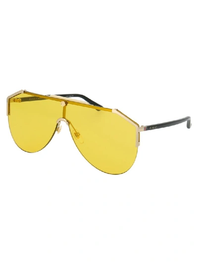 Shop Gucci Sunglasses In Gold Black Yellow