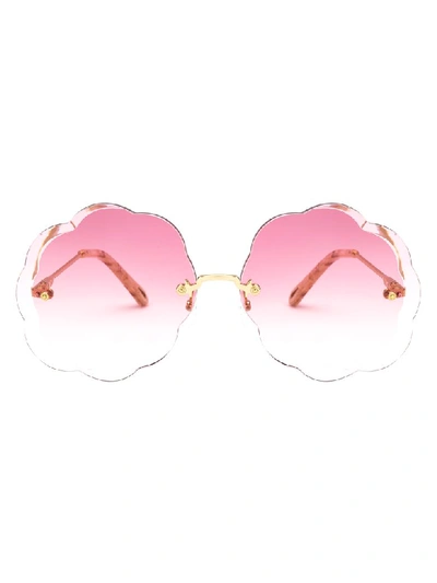 Shop Chloé Sunglasses In Gold Gradient Pink