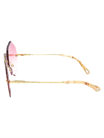 Shop Chloé Sunglasses In Gold Gradient Pink