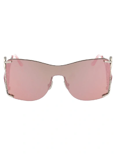 Shop Philipp Plein Sunglasses In Kuxu Nickel Pink Mirror Pink