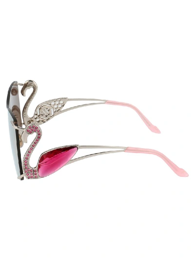 Shop Philipp Plein Sunglasses In Kuxu Nickel Pink Mirror Pink