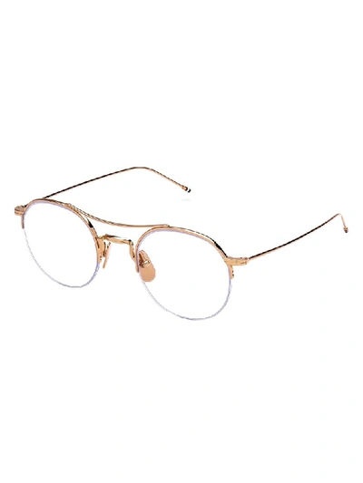 Shop Thom Browne Glasses In K Gold