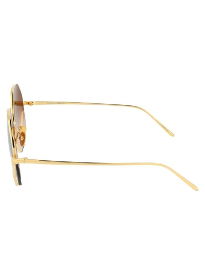 Shop Linda Farrow Sunglasses In Fawcet Yellow Gold