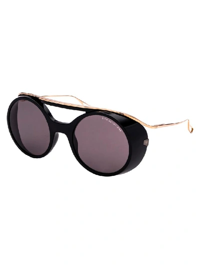 Shop Dita Sunglasses In Black/white Gold