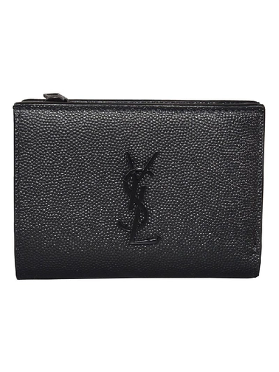 Shop Saint Laurent Logo Card Holder In Black