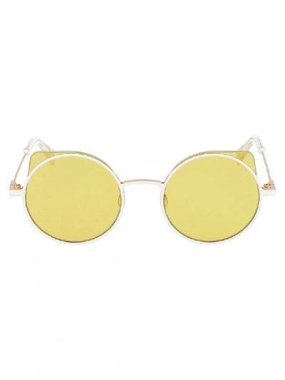 Shop Yohji Yamamoto Sunglasses In White