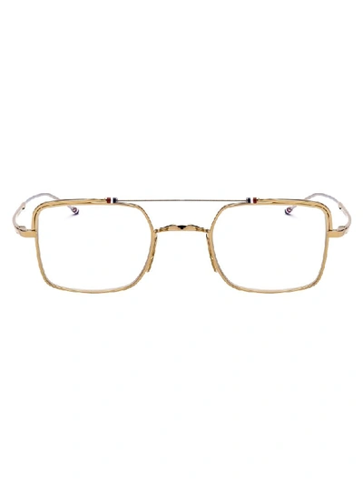 Shop Thom Browne Glasses In White Gold/silver