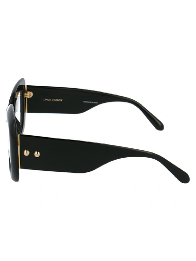 Shop Linda Farrow Glasses In Black Yellow Gold