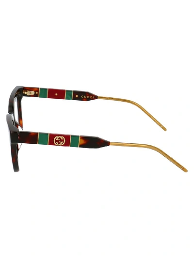 Shop Gucci Glasses In Havana Havana Transparent