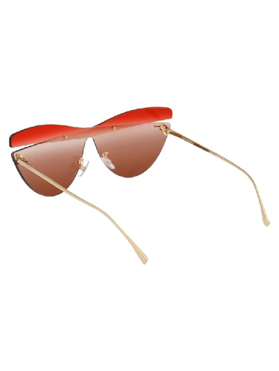 Shop Fendi Sunglasses In Mgtha Brown Red