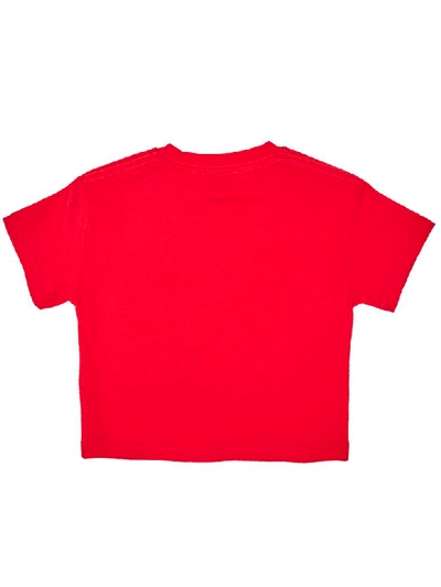 Shop Burberry Mini Robbie Logo T-shirt In Bright Red