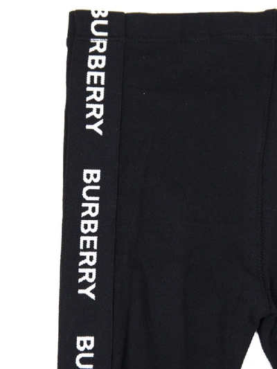 Shop Burberry Black Stretch Cotton Leggings In Nero