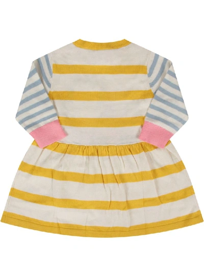 Shop Stella Mccartney Striped Babygirl Dress With Mouse In Multicolor