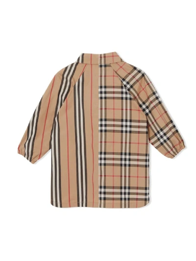 Shop Burberry Tartan Baby Shirt In Beige