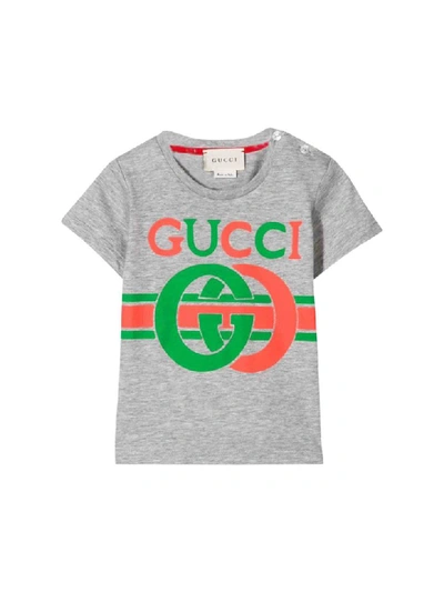 Shop Gucci Cotton Gg T-shirt In Grigio