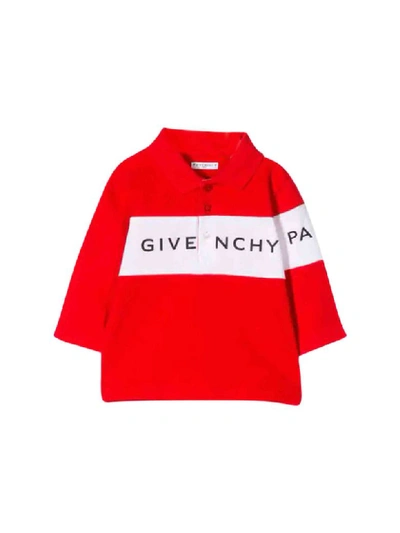 Shop Givenchy Printed Polo In Rosso