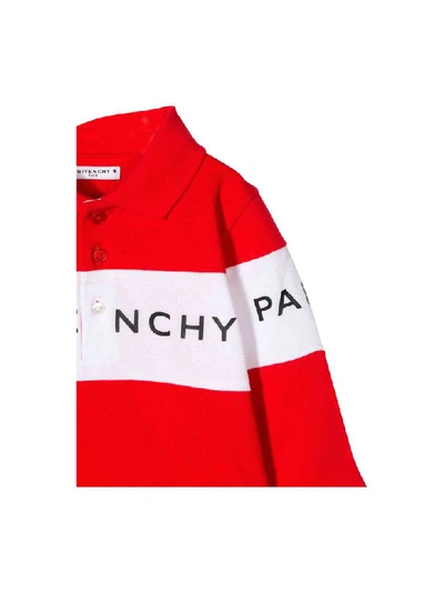 Shop Givenchy Printed Polo In Rosso