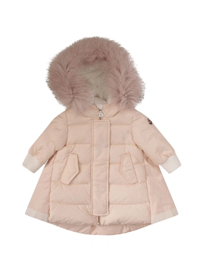 Shop Moncler Pink Jacket With Iconic Logo