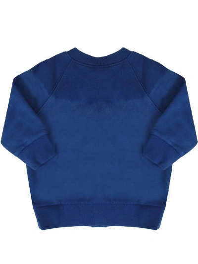Shop Gucci Royal Blue Sweatshirt With Logo For Baby Girl
