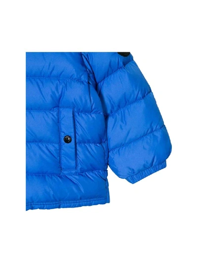 Shop Moncler Down Jacket With Hood In Blu