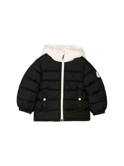 Shop Moncler Down Jacket With Hood In Nero