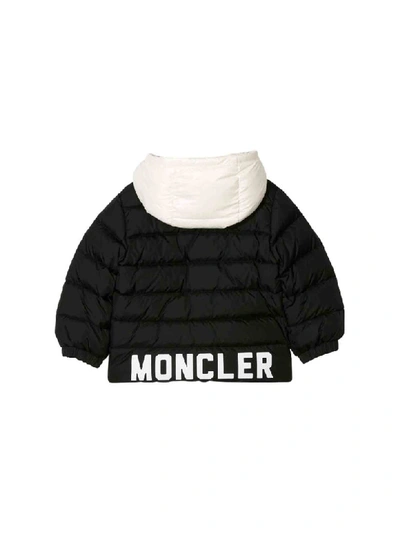 Shop Moncler Down Jacket With Hood In Nero