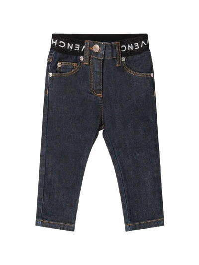 Shop Givenchy Denim Babygirl Jeans With White Logo