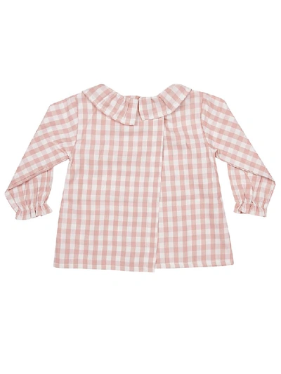 Shop Le Petit Coco Checked Blouse In Pink/white