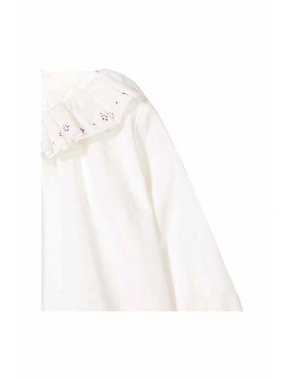 Shop Chloé Cotton Shirt In Bianco Sporco