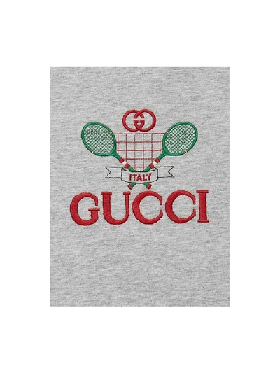 Shop Gucci Tennis T-shirt In Cotton In Grigio