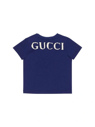 Shop Gucci Cotton T-shirt In Inchiostro