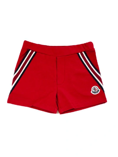 Shop Moncler Red Shorts In Rosso
