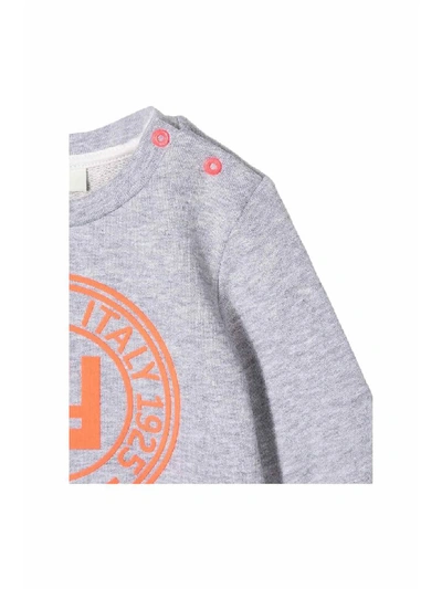 Shop Fendi Cotton Sweatshirt In Grigio Melange