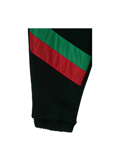Shop Gucci Joggers Style Pants With Side Strip In Blu