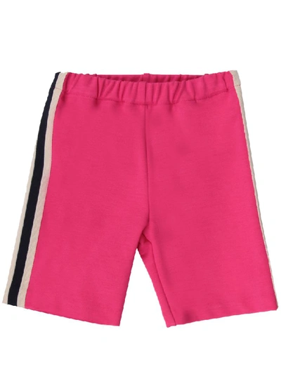 Shop Gucci Fuchsia Pants With Stripes For Baby Girl In Pink