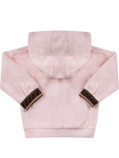 Shop Fendi Pink Babygirl Sweatshirt With Double Ff