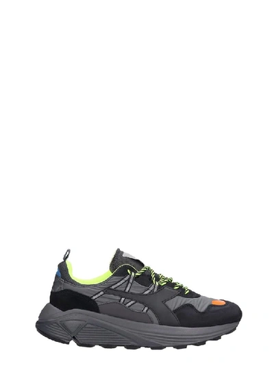 Shop Diadora Rave Leather Sneakers In Black Leather And Fabric