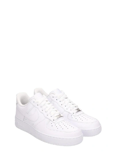 Shop Nike White Leather Air Force One 07 Sneakers