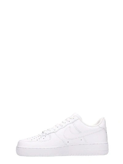 Shop Nike White Leather Air Force One 07 Sneakers