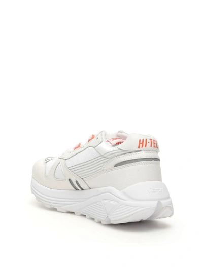 Shop Hi-tec Unisex Neon Shadwon Rgs Sneakers In White Orange (white)