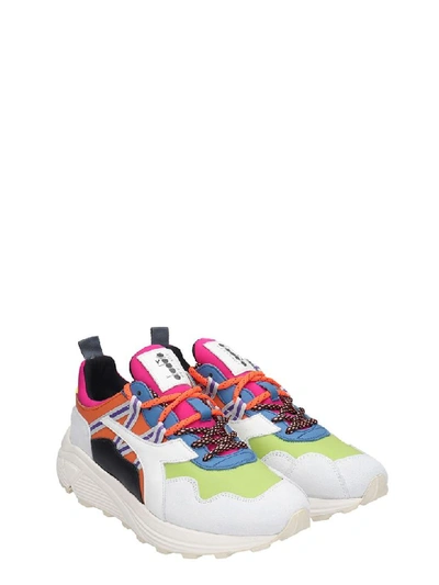 Shop Diadora Rave Sneakers In Multicolor Leather And Fabric