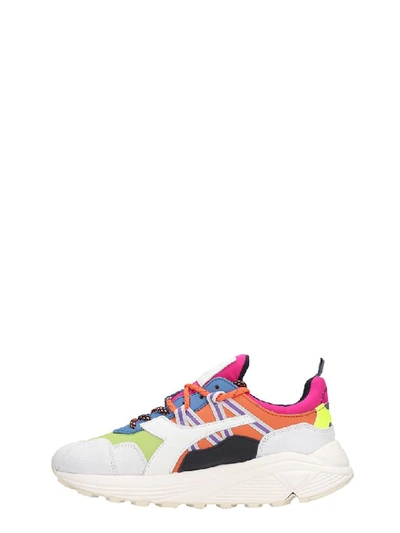 Shop Diadora Rave Sneakers In Multicolor Leather And Fabric