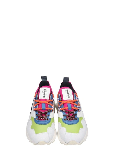 Shop Diadora Rave Sneakers In Multicolor Leather And Fabric