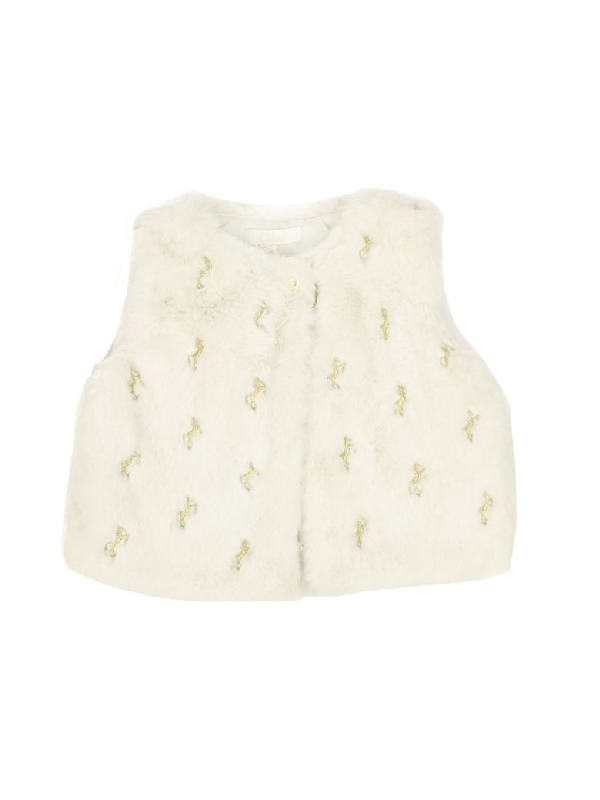 baby white fur vest