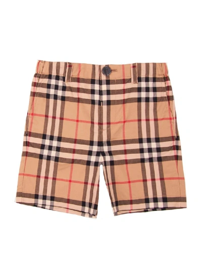 Shop Burberry Sean Check Shorts In Archive Beige Ip Chk